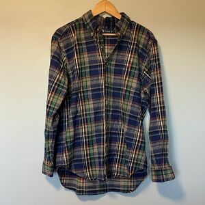 Ralph Lauren Classic Fit Flannel Cotton Plaid Button-Up Shirt
